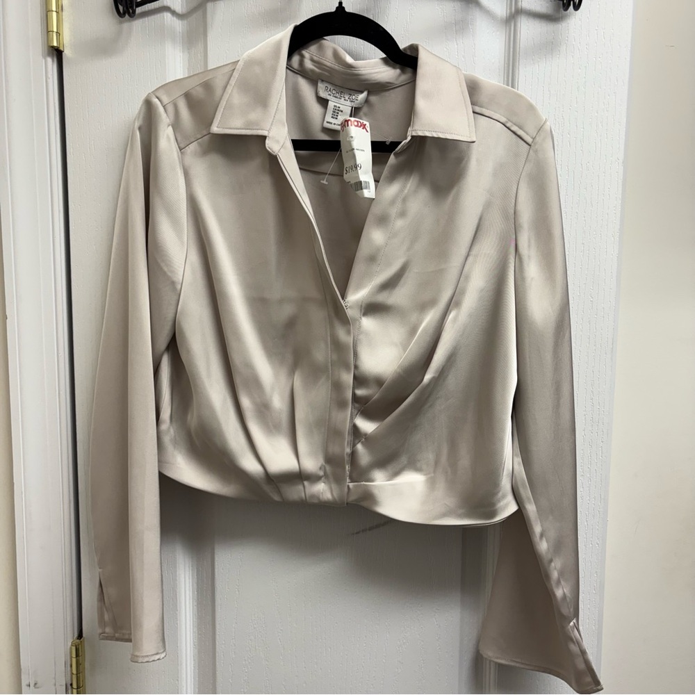 Rachel Zoe Cream Satin Blouse